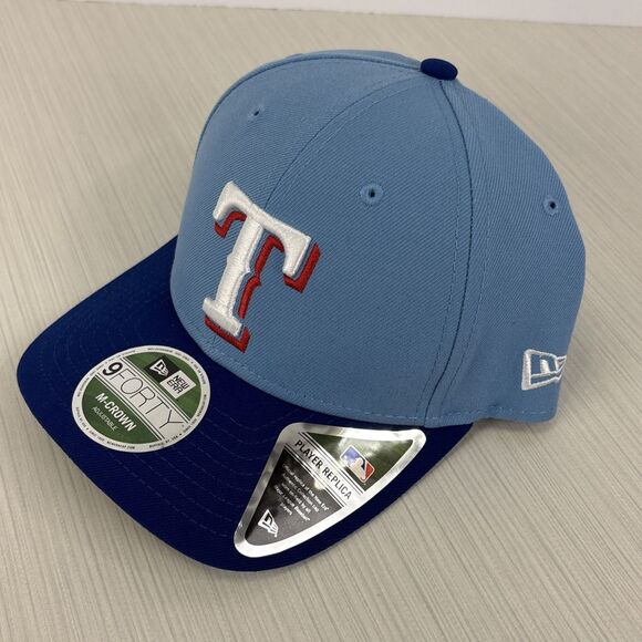 New Era 9FORTY MLB Texas Rangers Mens M-Crown Snapback Hat Cap Blue NEW - Picture 3 of 6